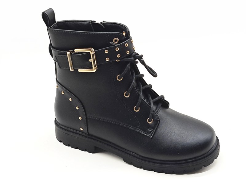 Rivet Buckle Kids Combat Boots