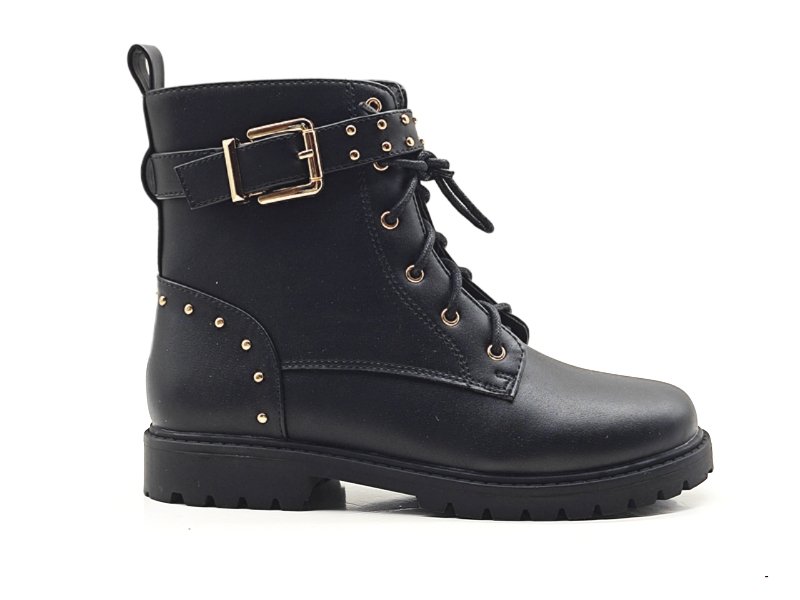 Rivet Buckle Kids Combat Boots