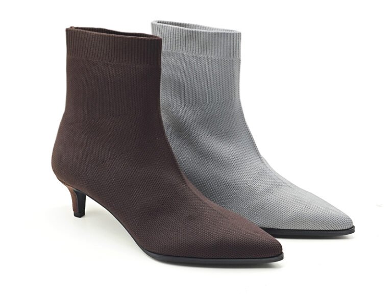 Stretch Fabric Slim Fit Kitten Heel Booties
