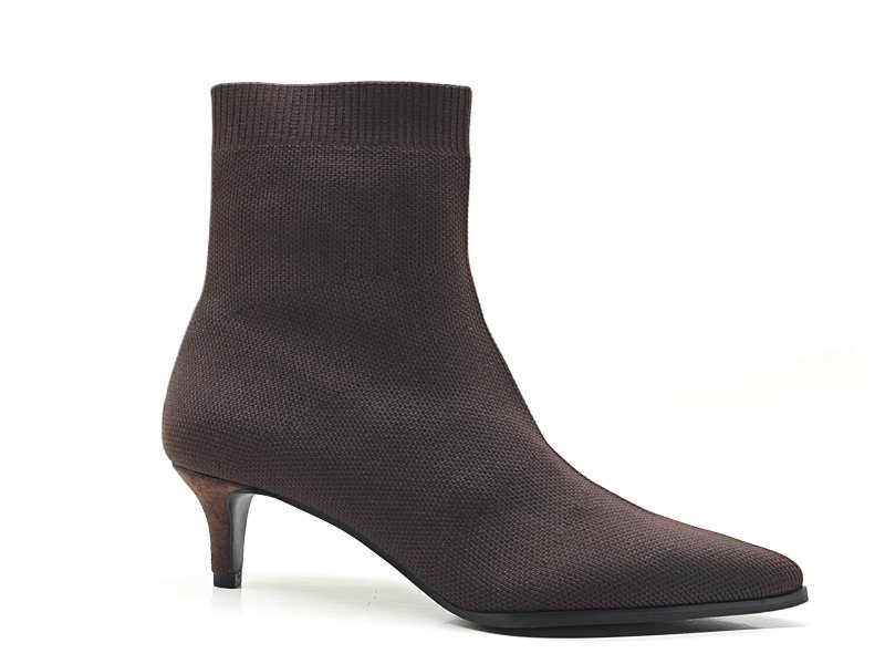 Stretch Fabric Slim Fit Kitten Heel Booties