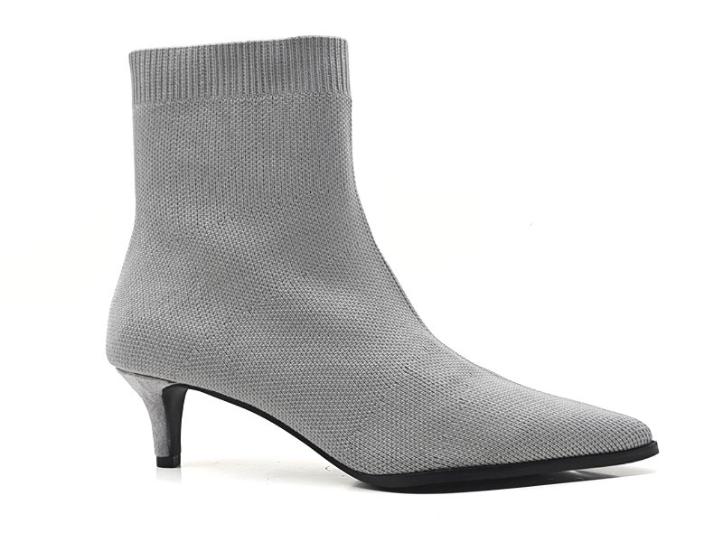 Stretch Fabric Slim Fit Kitten Heel Booties