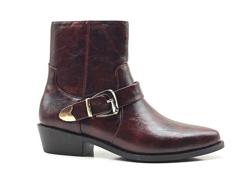 Buckle Strap Western Ankle Boots