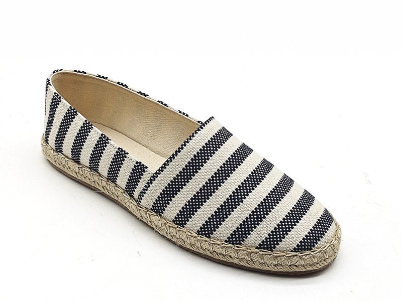 Striped Canvas Slip-on Espadrilles