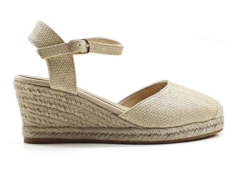 Woven Fabric Wedge Sandals