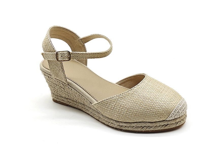 Woven Fabric Wedge Sandals