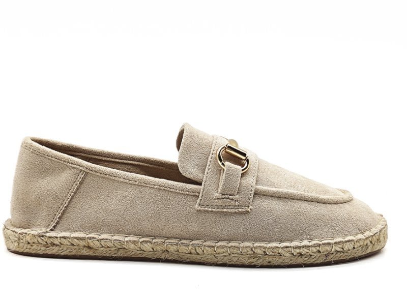 Suede Horsebit Jute Sole Loafers