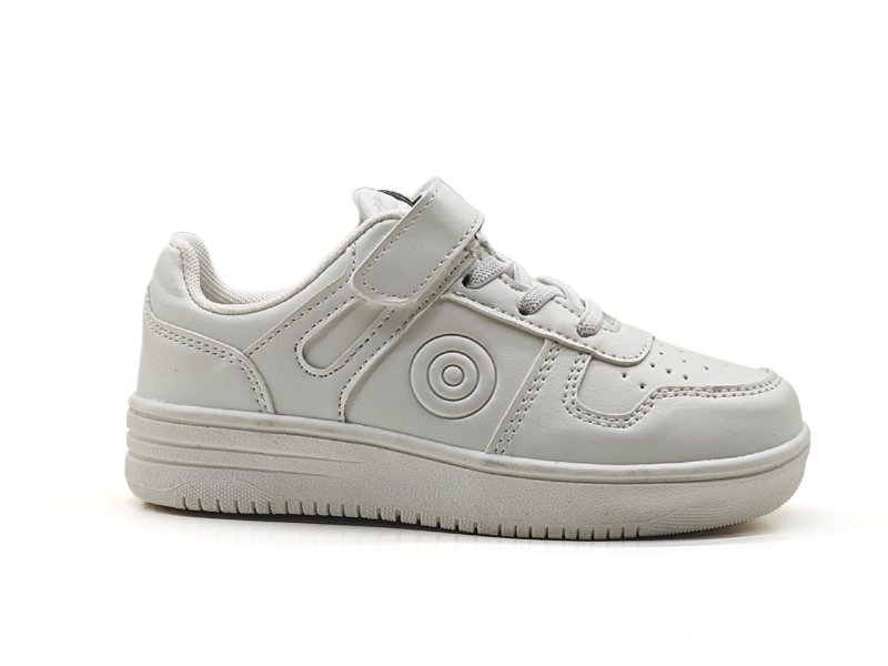 White Embossed Kids Sneakers