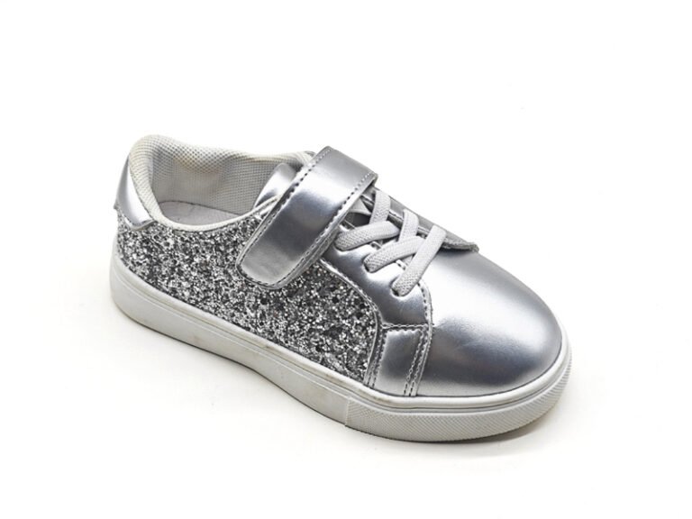 Silver Glitter Kids Sneakers
