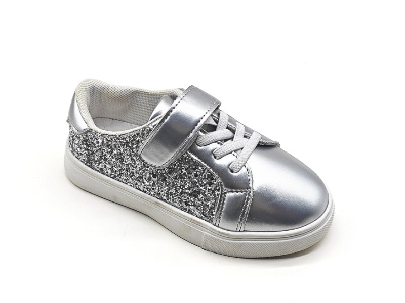 Silver Glitter Kids Sneakers