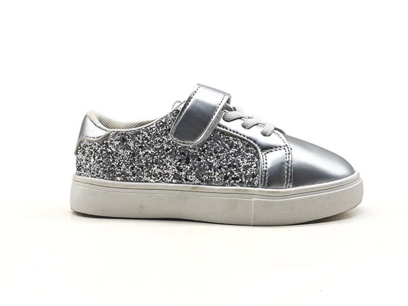 Silver Glitter Kids Sneakers