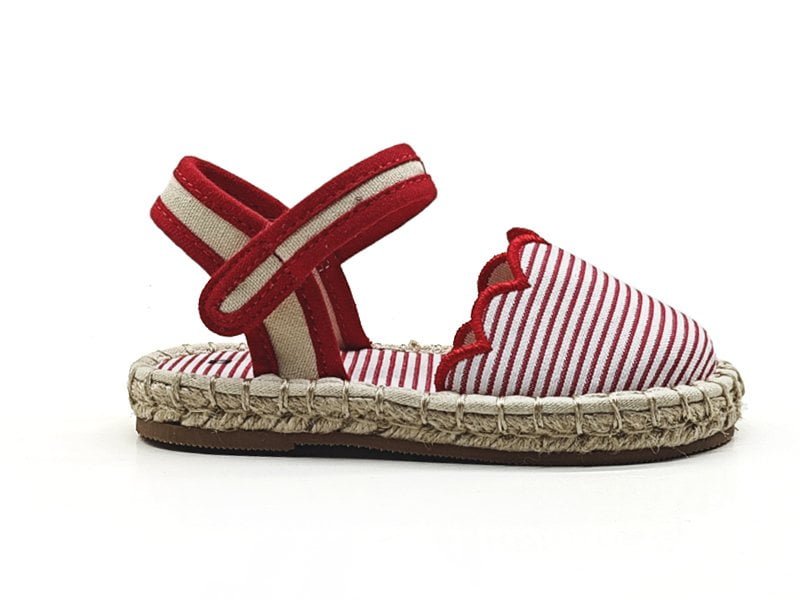 Stripe Scallop Espadrille Sandals