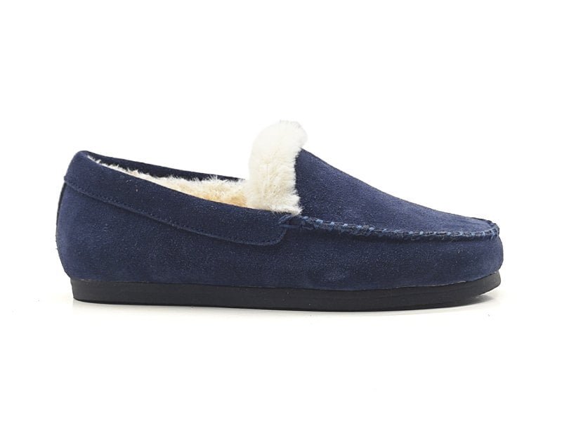 Fur Lined Kids Moccasin Slippers