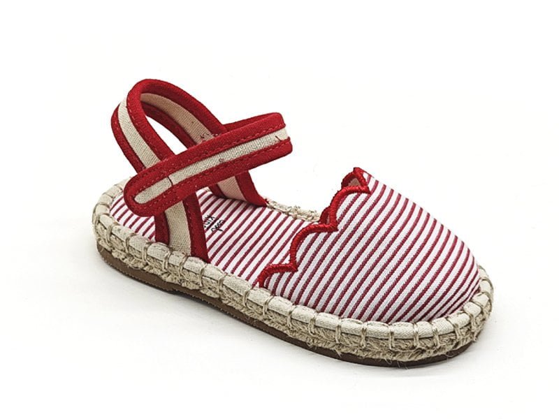 Stripe Scallop Espadrille Sandals
