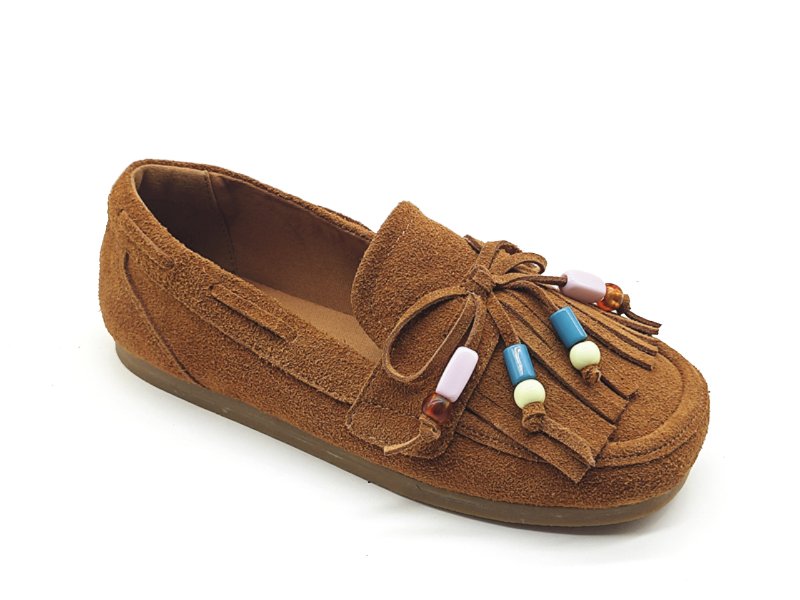Beaded Fringe Kids Loafers