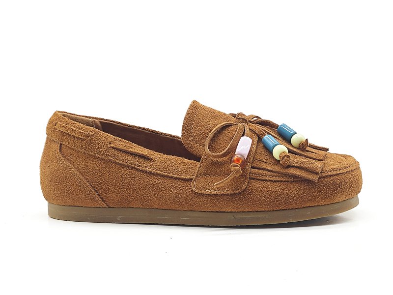 Beaded Fringe Kids Loafers