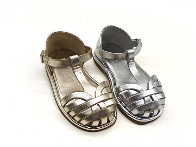 Metallic Woven Closed Toe Kids Sandals