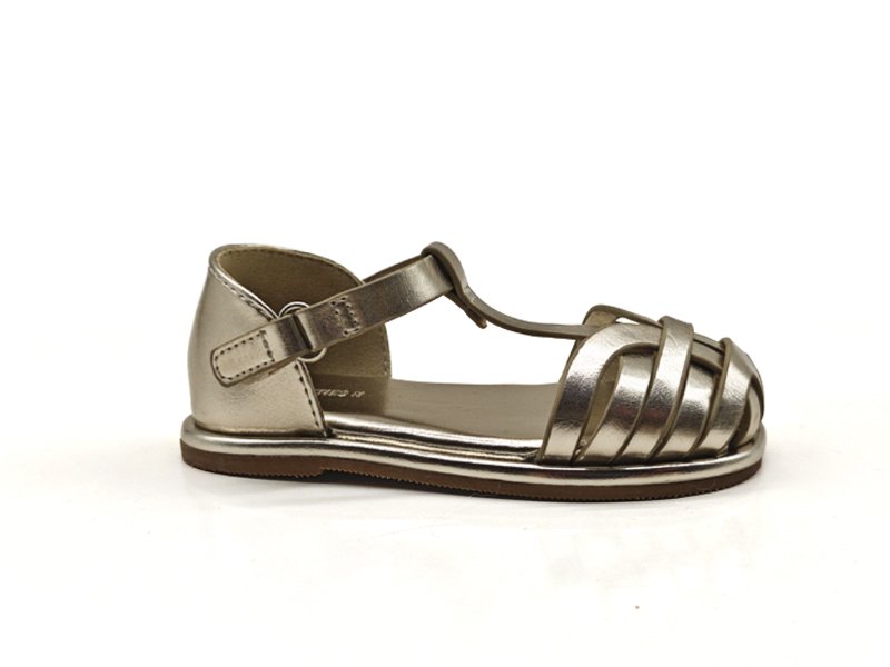 Metallic Woven Closed Toe Kids Sandals