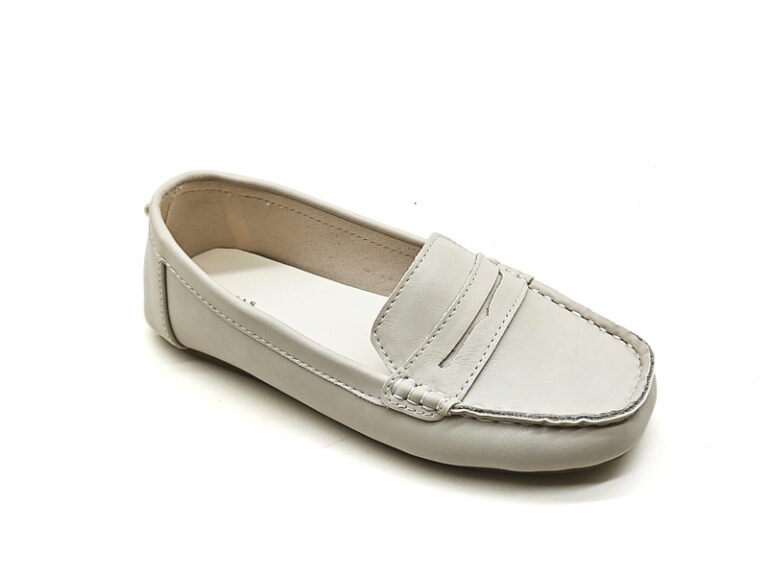 White Kids Penny Loafers