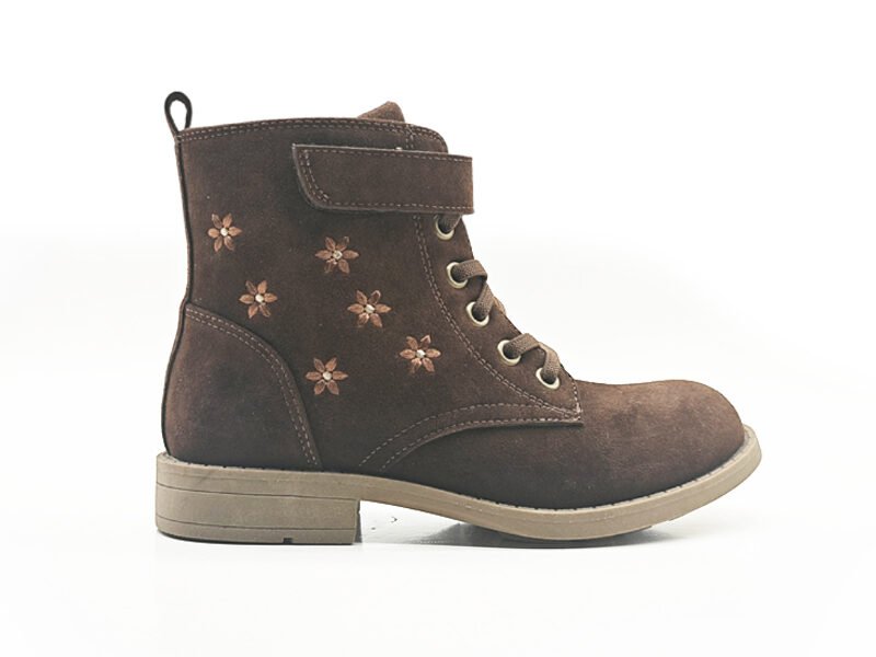 Star Embroidered Kids Combat Boots