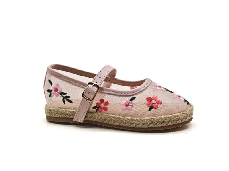 Mesh Upper Flower Toddler Flat Shoes