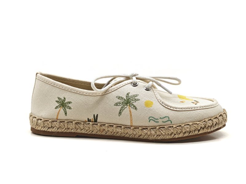 Tropical Print Lace-Up Espadrilles