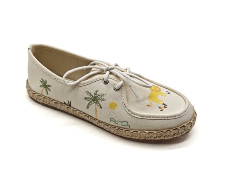 Tropical Print Lace-Up Espadrilles
