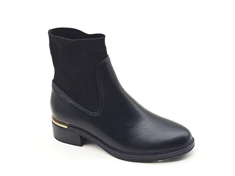 Knit Sock Collar Chelsea Ankle Boots