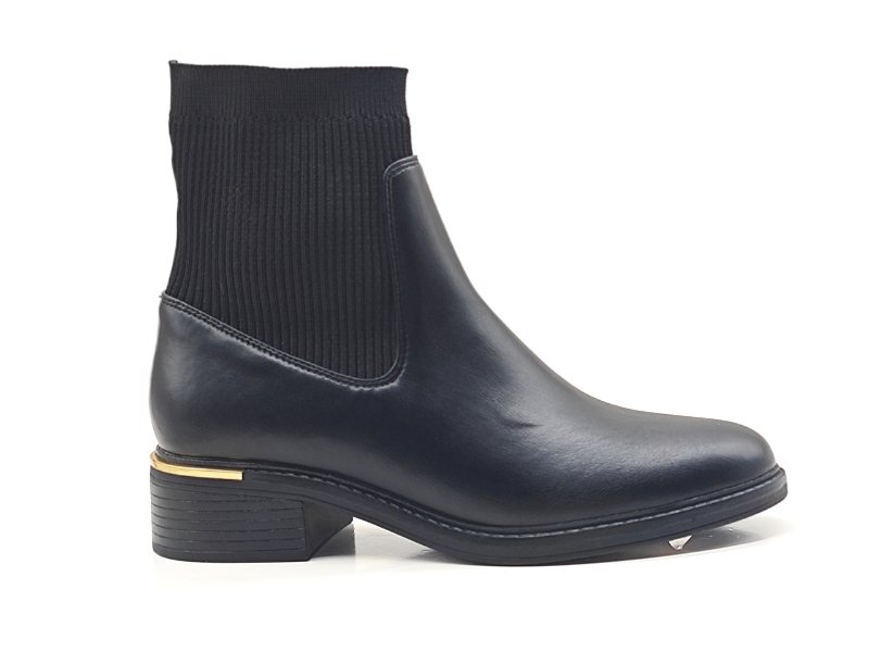 Knit Sock Collar Chelsea Ankle Boots