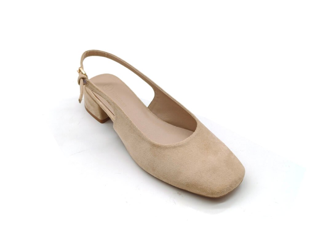 Square Toe Slingback Block Heels