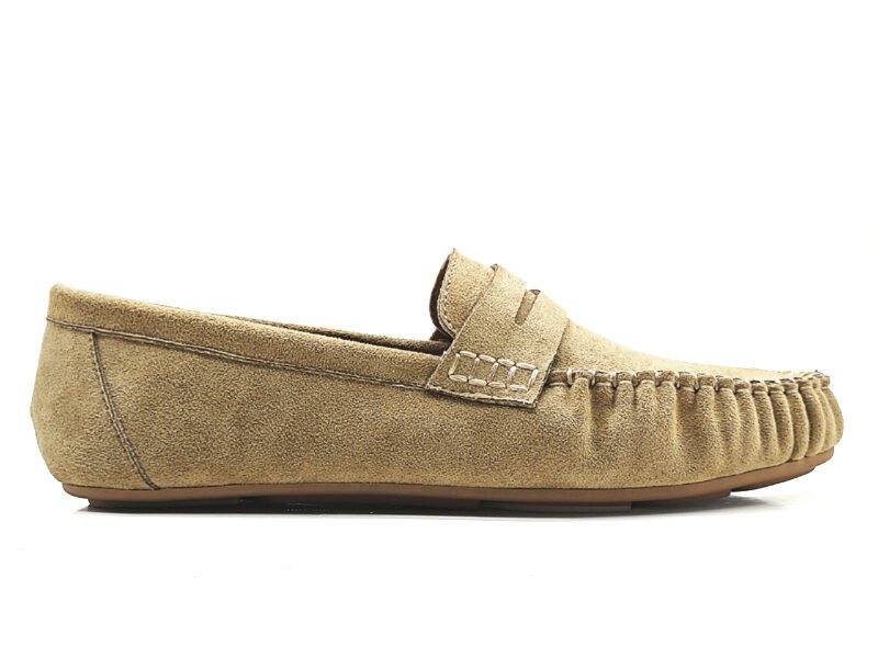 Stitched Penny Suede Moccasins