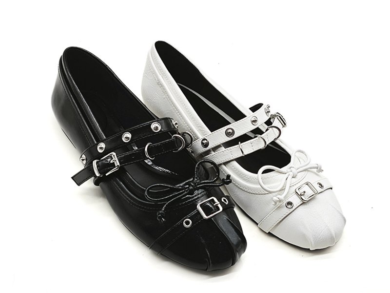 Multi Strap Buckle Mary Jane Flats