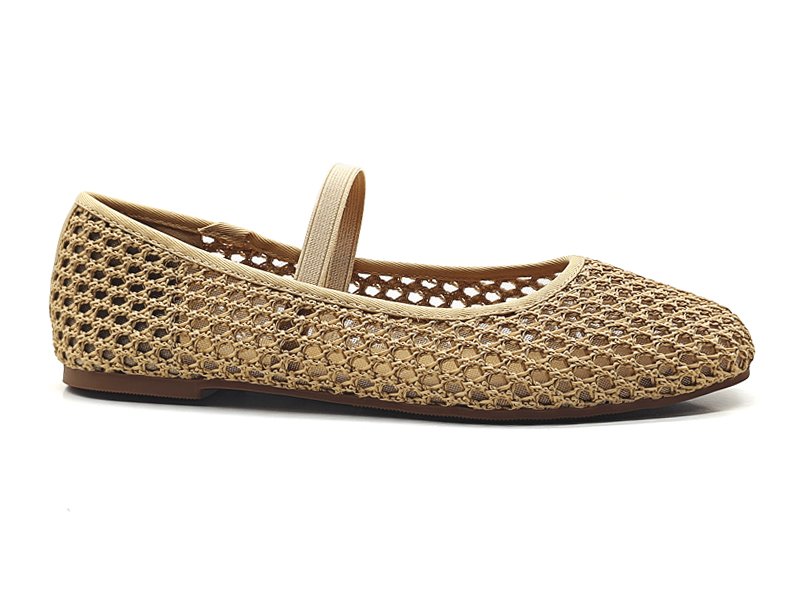 Raffia Hollow Square Toe Mary Jane Shoes