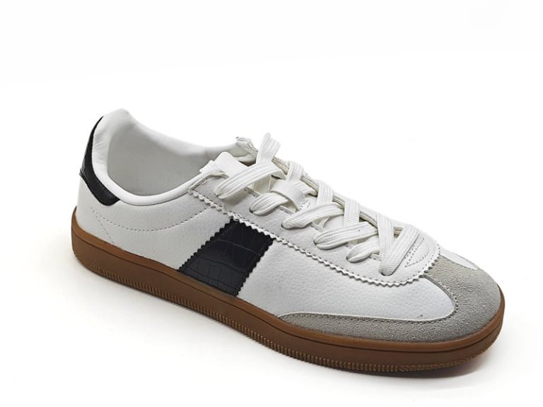 Low Top Leather Mix Vintage Trainers