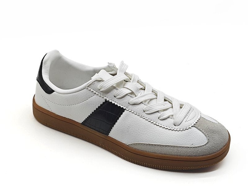 Low Top Leather Mix Vintage Trainers