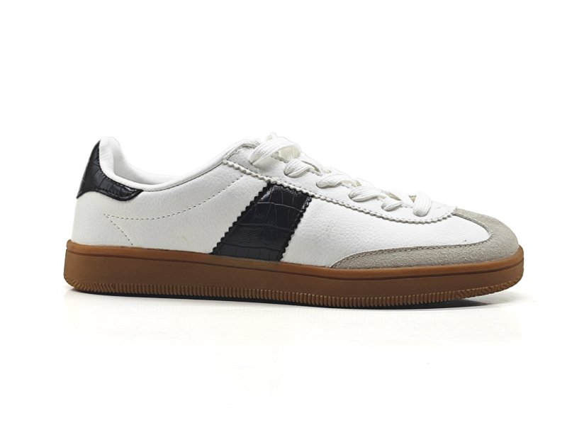 Low Top Leather Mix Vintage Trainers