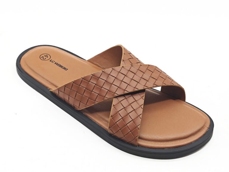 Woven Cross Strap Slide Sandals
