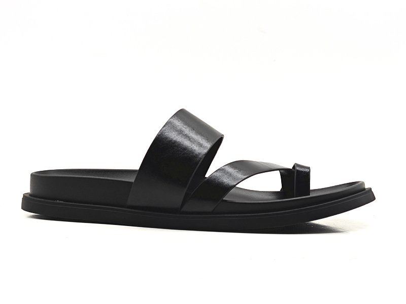 Single Strap Toe Loop Slide Sandals