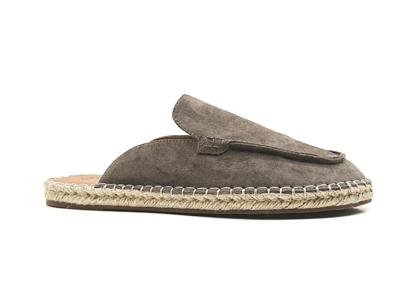 Suede Loafer Espadrille Mules