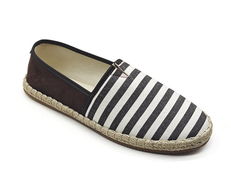 Stripe Canvas Slip-on Espadrille Flat Shoes