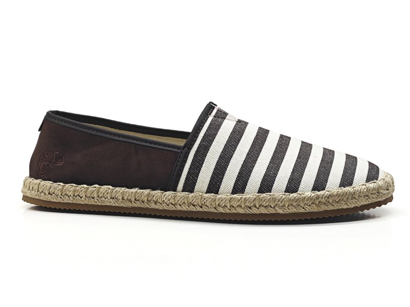 Stripe Canvas Slip-on Espadrille Flat Shoes