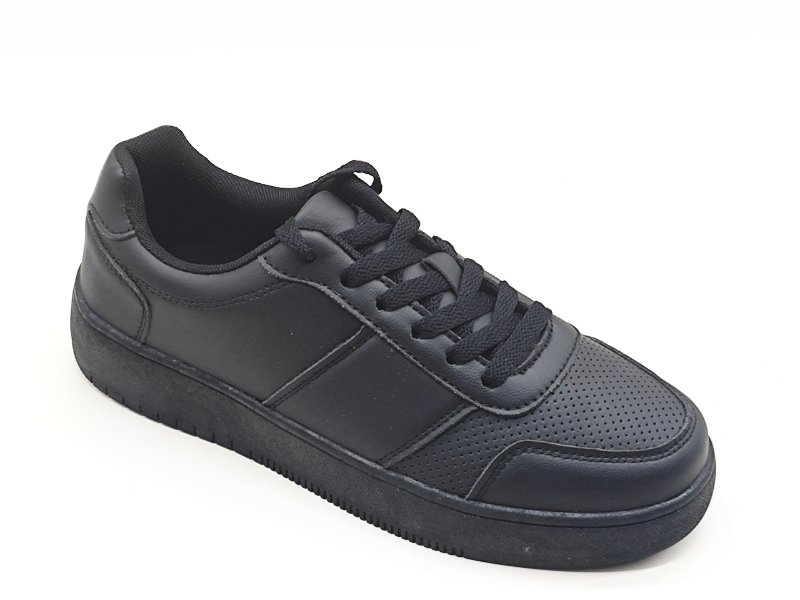 All Black Panel Casual Sneakers