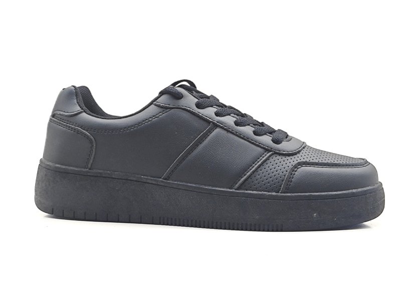 All Black Panel Casual Sneakers